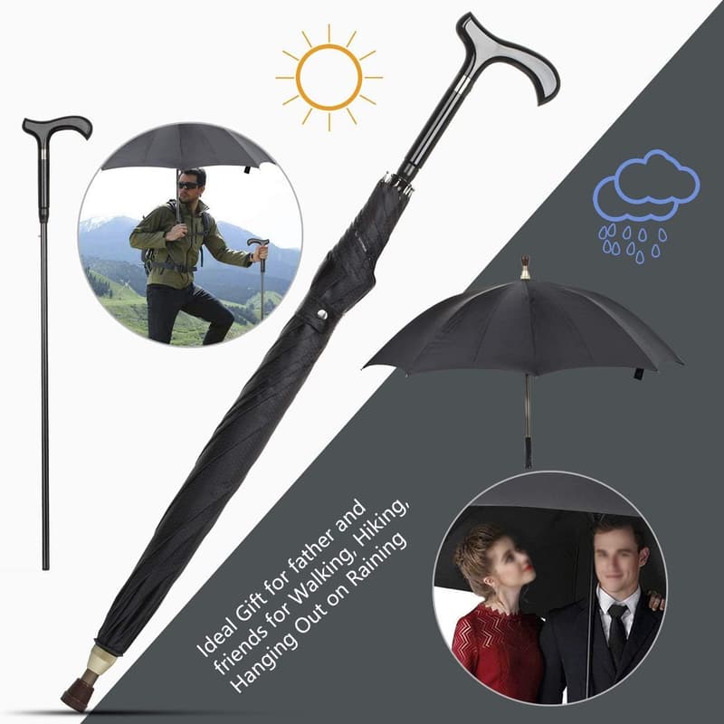 Lightweight 2-in-1 Walking Cane Umbrella – Perfect Father's Day Gift
