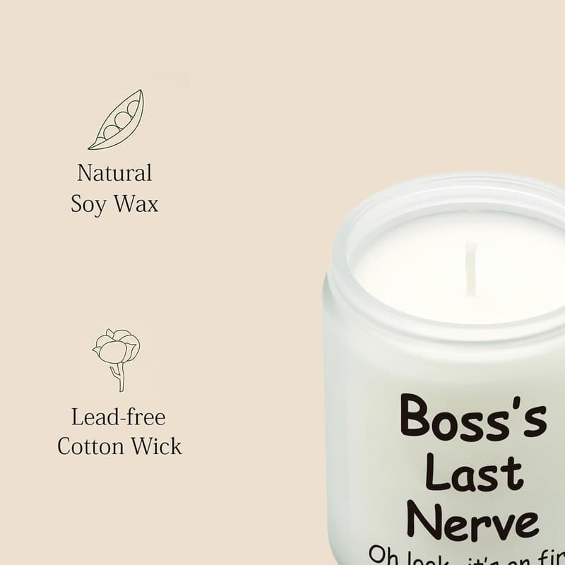 Boss Day Natural Soy Wax Vanilla Coconut Candle (7oz) for Women