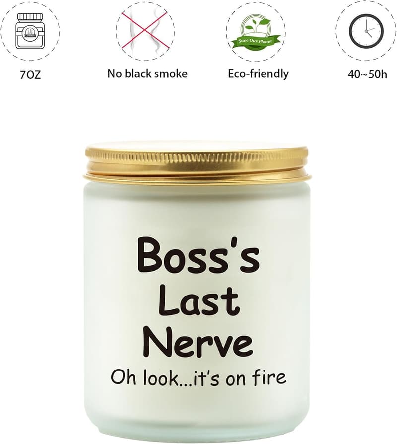 Boss Day Natural Soy Wax Vanilla Coconut Candle (7oz) for Women