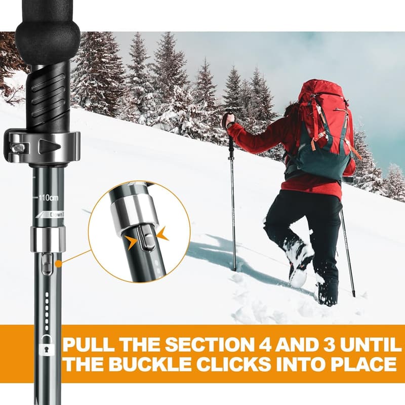 Collapsible Anti-Shock Trekking Poles for Hiking and Climbing