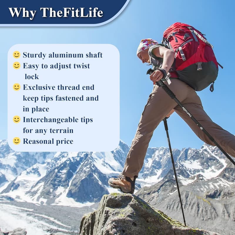 Ultralight Nordic Trekking Poles with Anti-Shock System