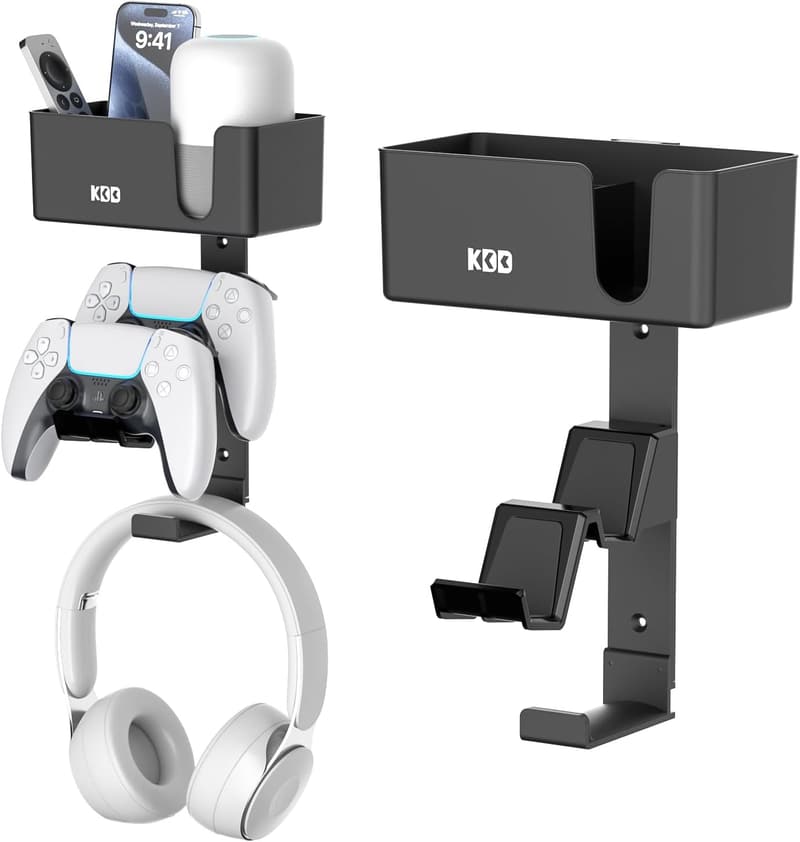 Game Controller and Headphone Hanger - 4-in-1 Wall Mount