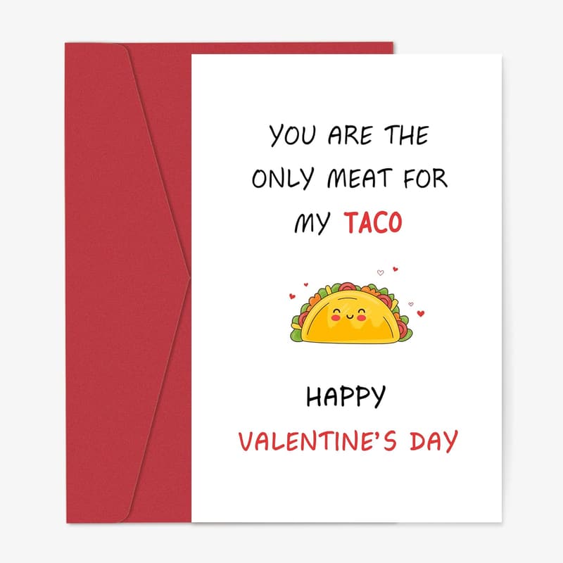 Naughty Taco Valentine Card for Him
