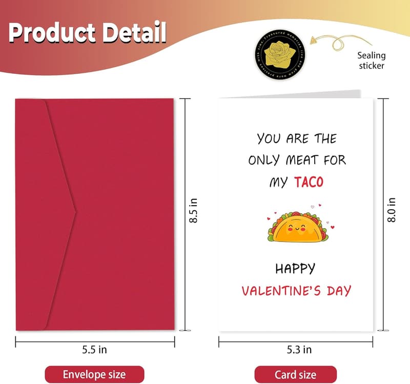 Naughty Taco Valentine Card for Him