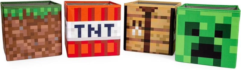 Minecraft 10-Inch Storage Bins Set - Fabric Organizer for Playroom