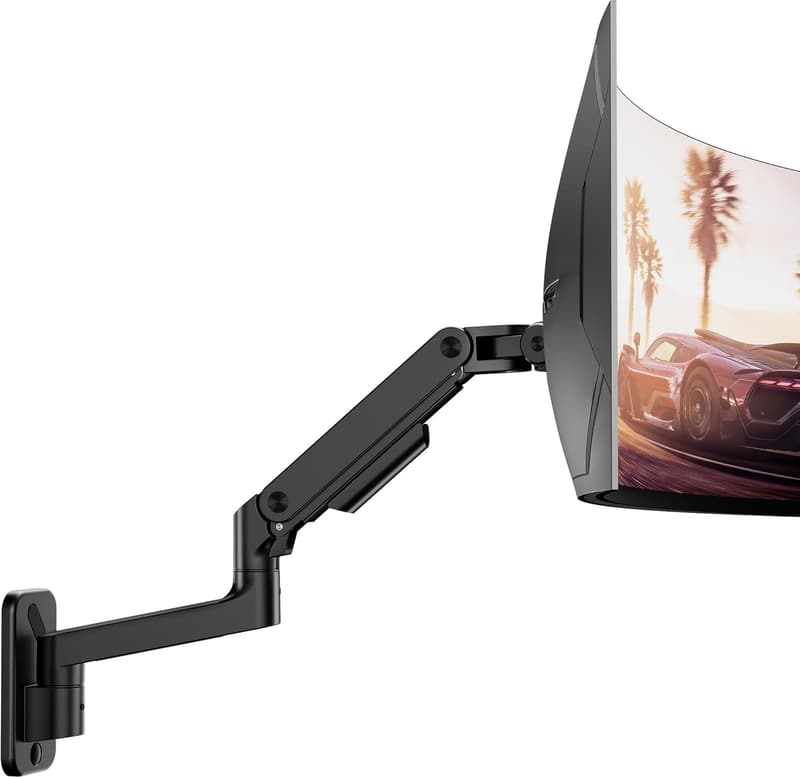 Adjustable Wall Mount Monitor Arm for Ultrawide Screens, Black