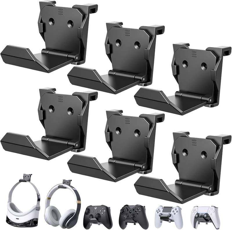 Controller Wall Mount and Headset Holder for PS5/Xbox/Switch