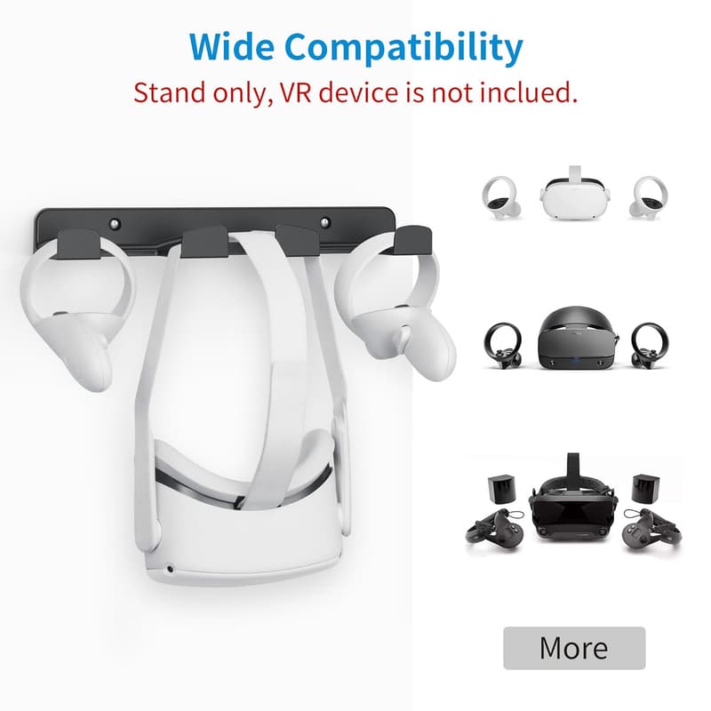 VR Headset Wall Mount & Controller Holder - Space Saving Stand