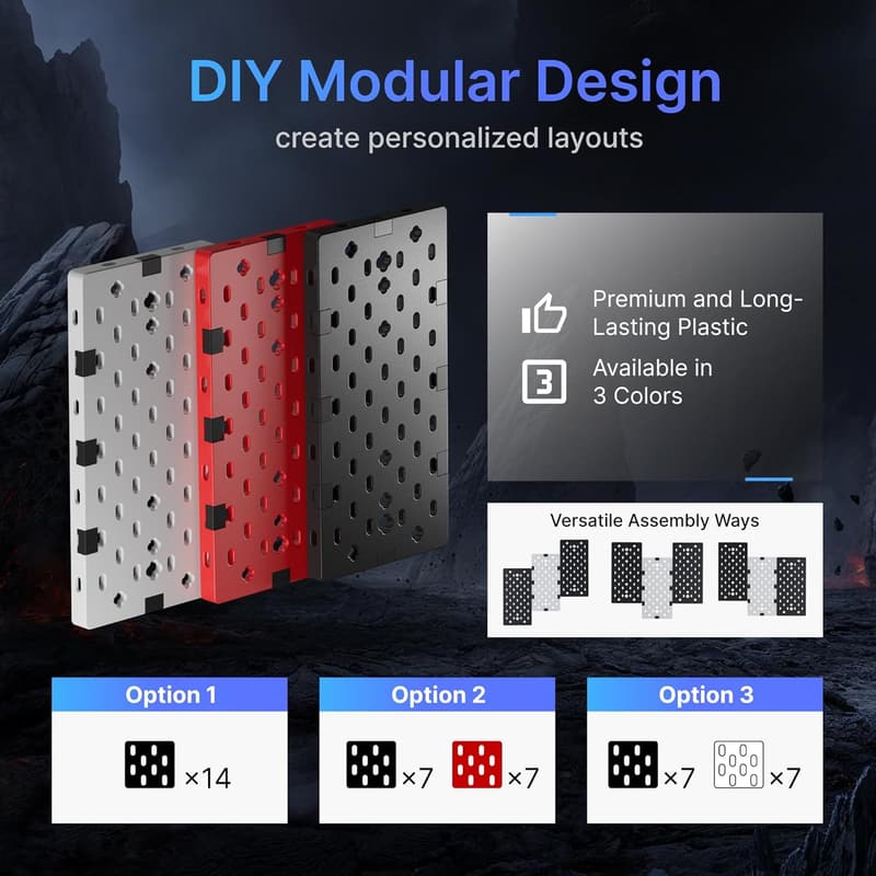 Modular Gaming Controller Wall Mount with Accessories, Black & White