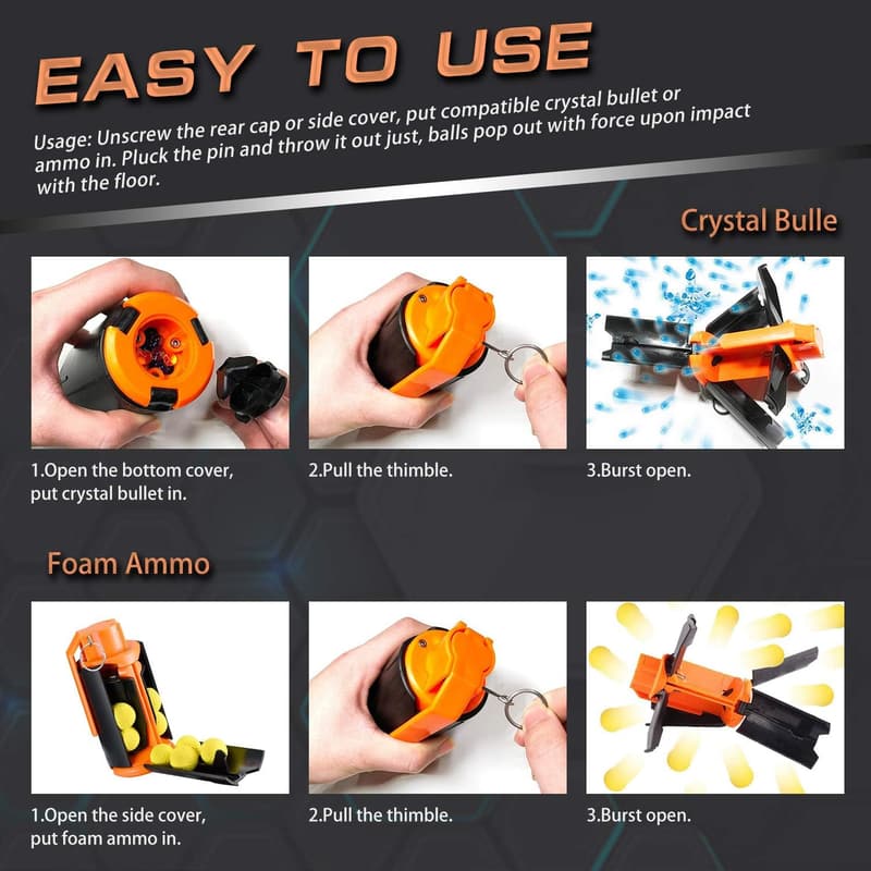 Tactical Foam Bullet Grenade for Nerf Rival (2 Pack)
