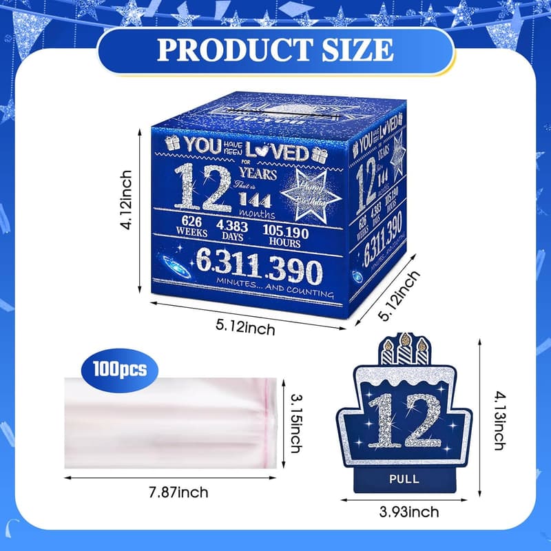 12th Birthday Cash Gift Money Box for Boys and Girls