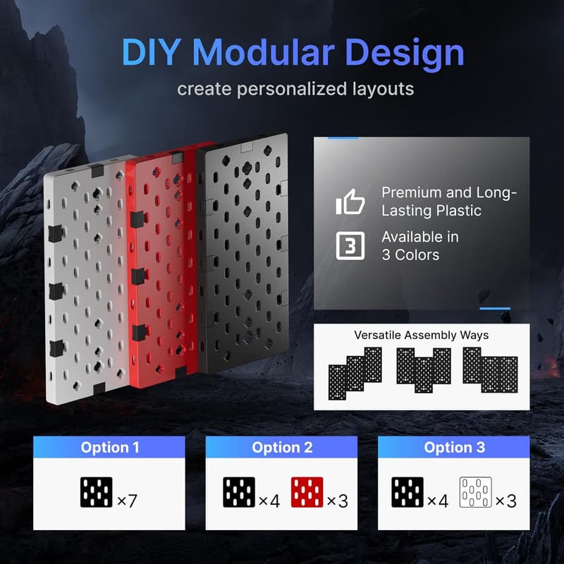 Modular Gaming Pegboard Wall Mount for Controllers & Headphones