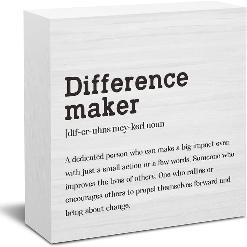 Motivational Wooden Box Sign for Home Office Decor