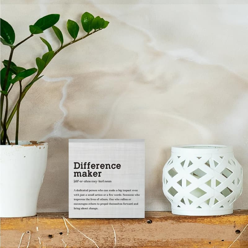 Motivational Wooden Box Sign for Home Office Decor