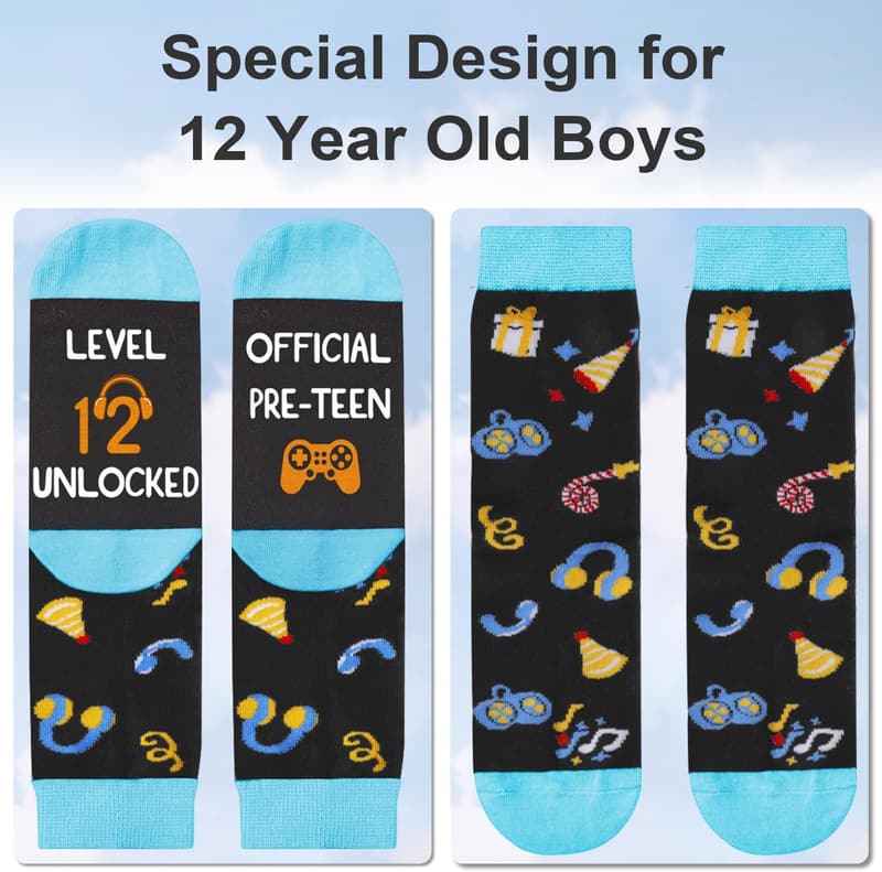 Birthday Socks for Boys Ages 5-12 - Fun Gift Idea