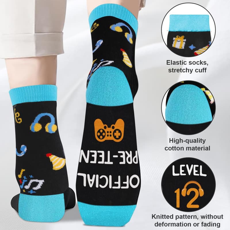 Birthday Socks for Boys Ages 5-12 - Fun Gift Idea