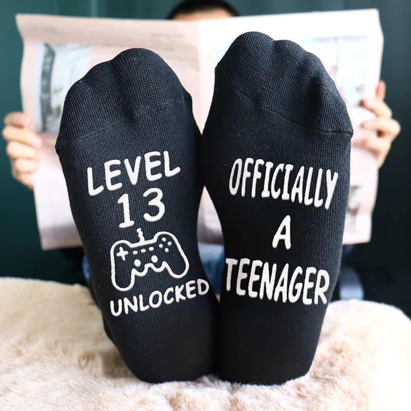 Gaming Birthday Socks for Teen Boys, Ages 13-18