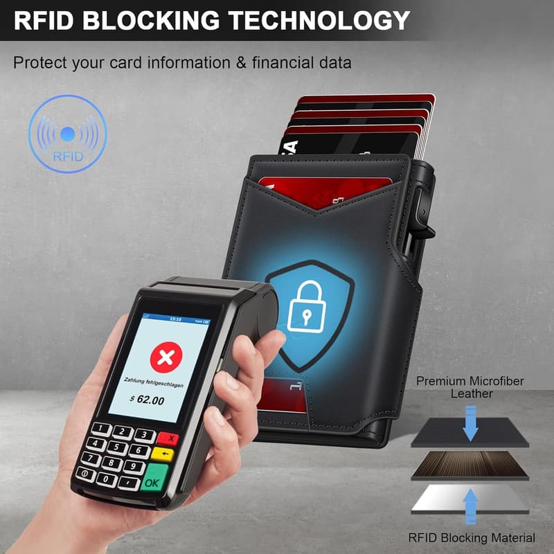 Men's RFID Blocking Slim Bifold Wallet with Card Holder
