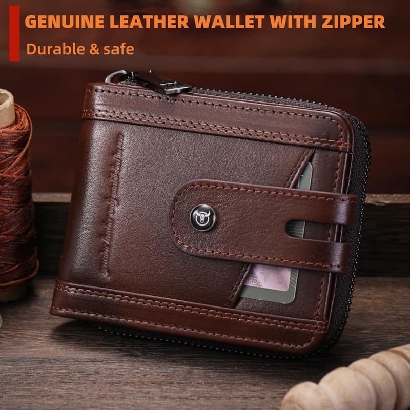 RFID Blocking Vintage Leather Wallet for Men with 14 Card Slots