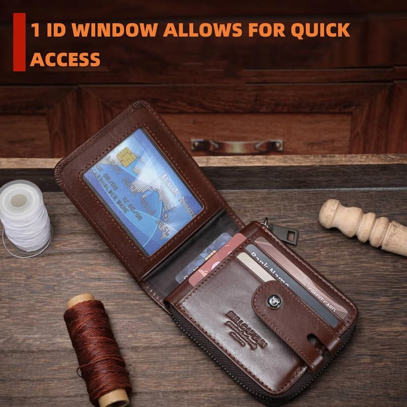 RFID Blocking Vintage Leather Wallet for Men with 14 Card Slots