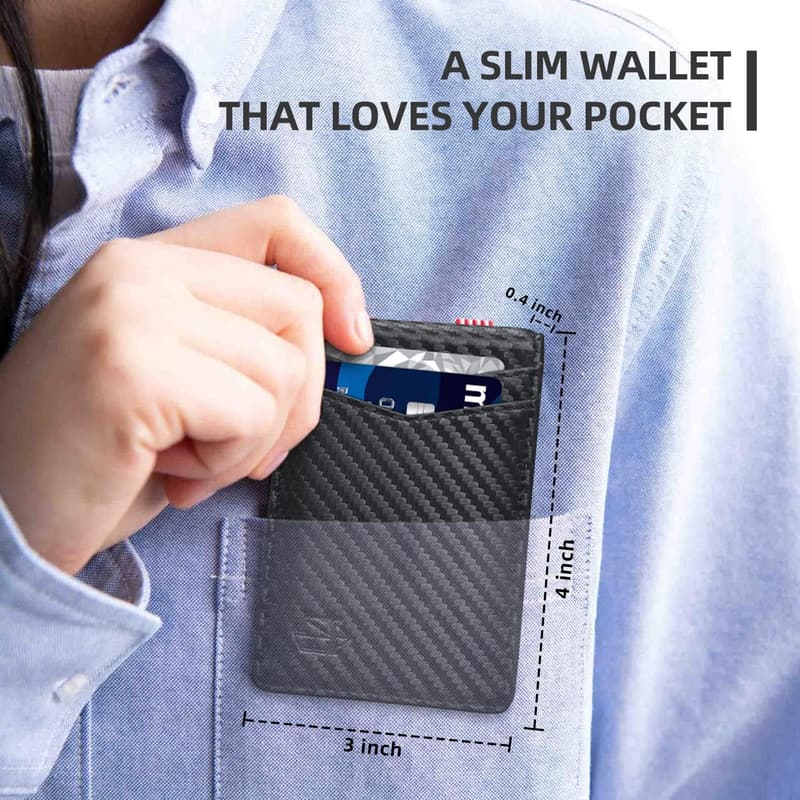 Slim RFID Blocking Wallet for Men with ID Window & Money Clip