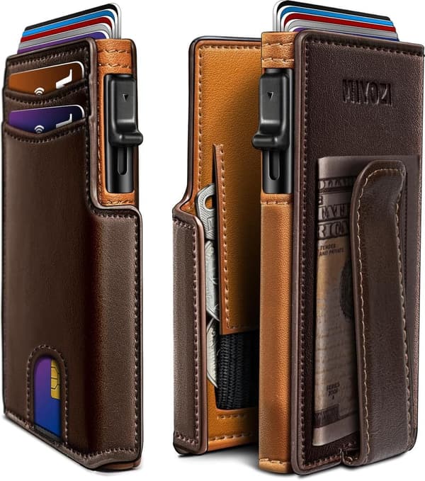 Slim RFID Blocking Men's Wallet with Money Clip, Gift Boxed