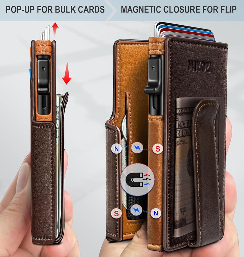 Slim RFID Blocking Men's Wallet with Money Clip, Gift Boxed