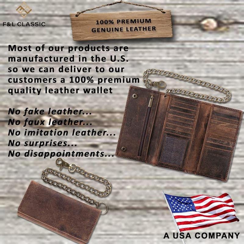Vintage Cowhide Leather RFID Blocking Tri-fold Wallet for Men