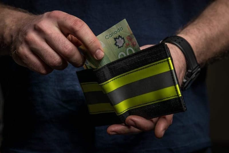 Firefighter Wallet - Bifold Turnout Gear (Black & Orange)