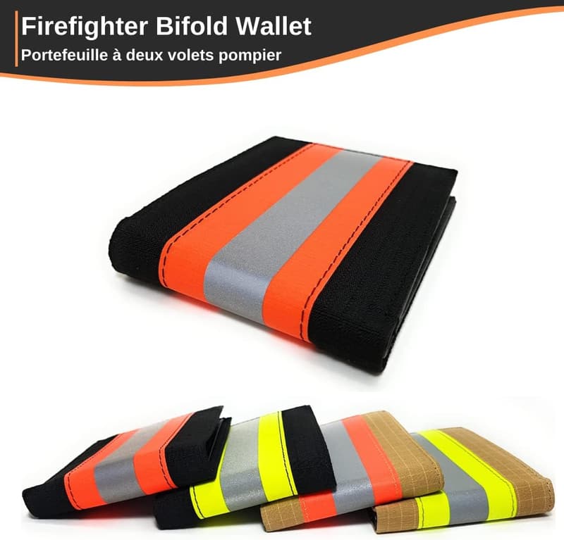 Firefighter Wallet - Bifold Turnout Gear (Black & Orange)