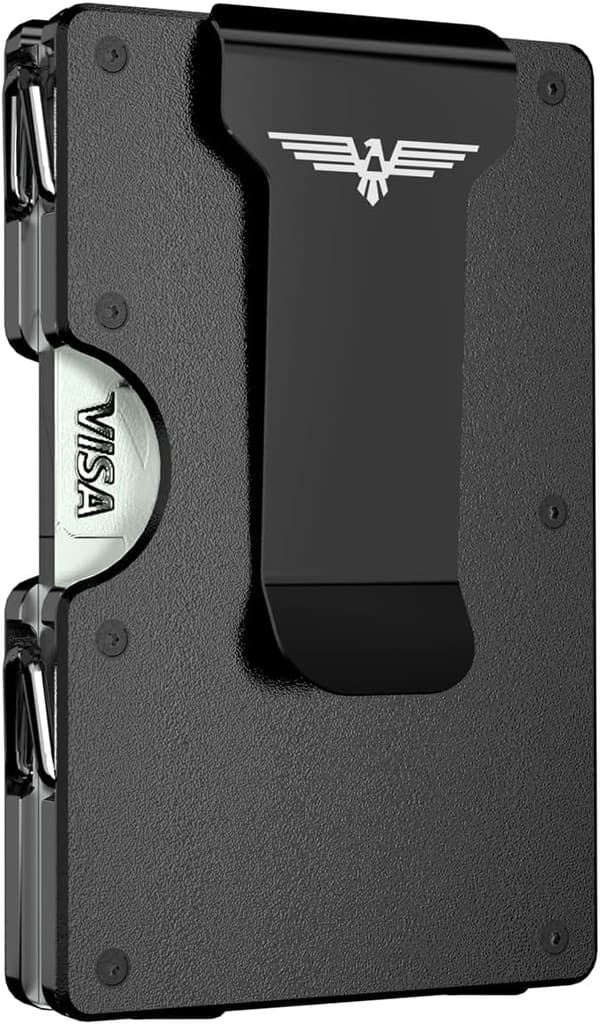 Slim Minimalist RFID Wallet for Men with Money Clip