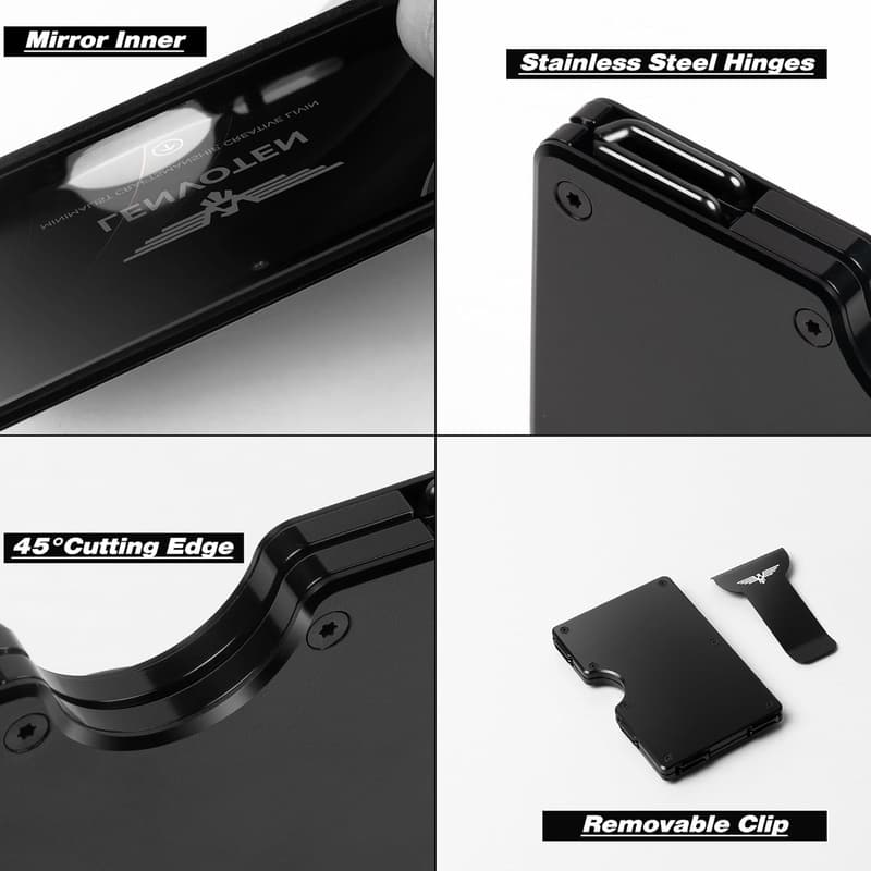 Slim Minimalist RFID Wallet for Men with Money Clip
