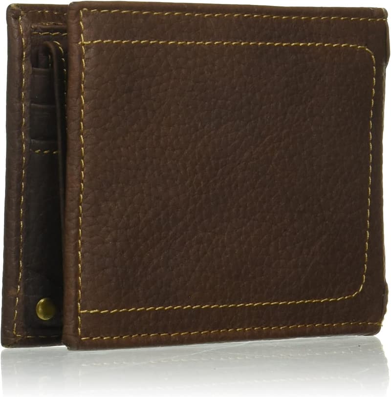 Men's Durable Trifold Wallet in Leather and Canvas