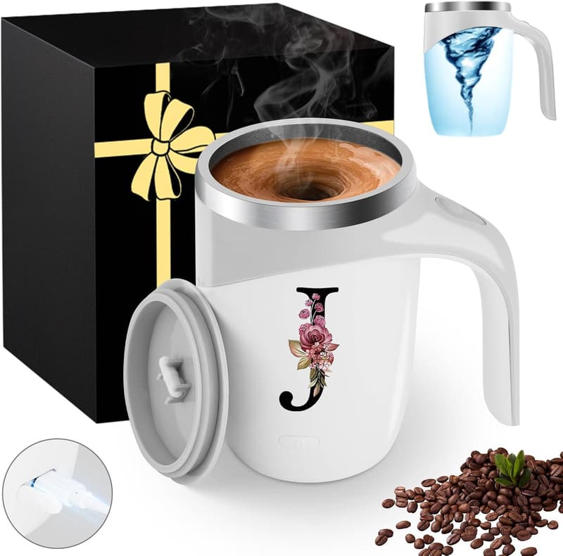 Insulated Personalized Initial Coffee Mug for Women - Birthday Gift
