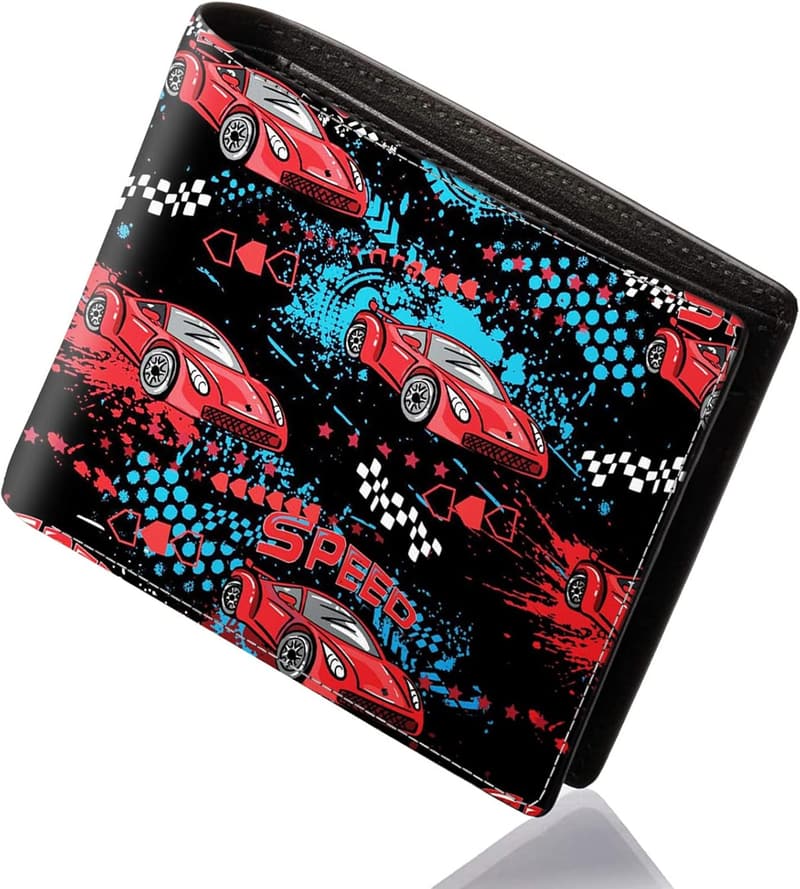 Sport Ball Print Slim Bi-Fold Wallet for Boys and Teens