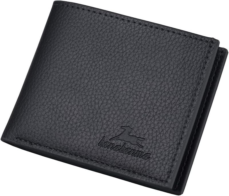 Men's Minimalist Bifold Wallet with Coin Purse & Money Clip