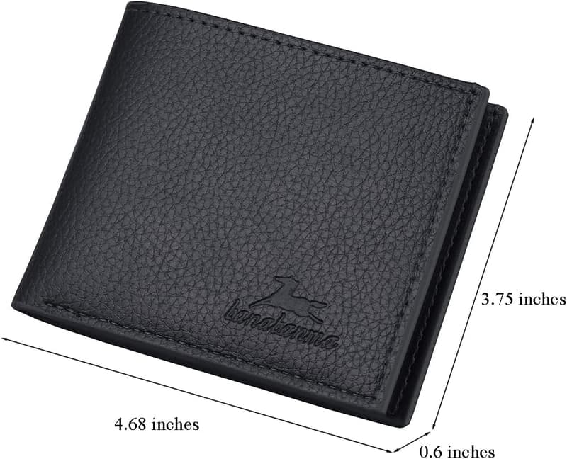 Men's Minimalist Bifold Wallet with Coin Purse & Money Clip