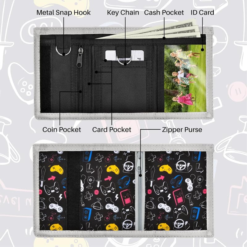 Boys' Trifold Wallet with Coin Pocket - Perfect Birthday Gift