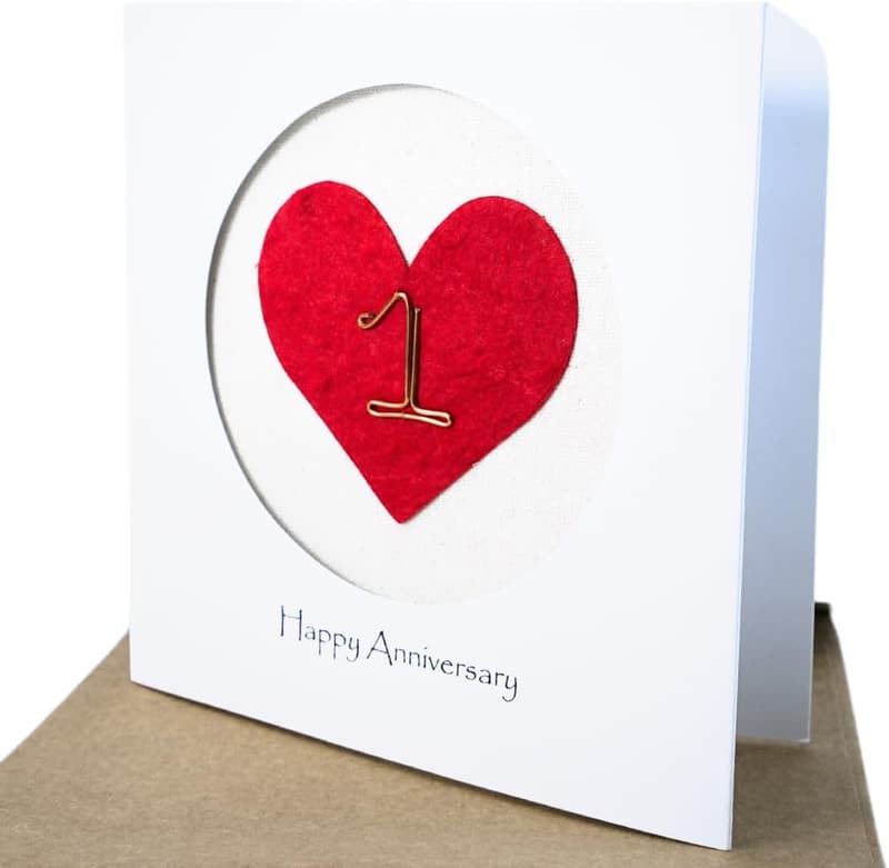 1st Anniversary Handmade Card for Couples