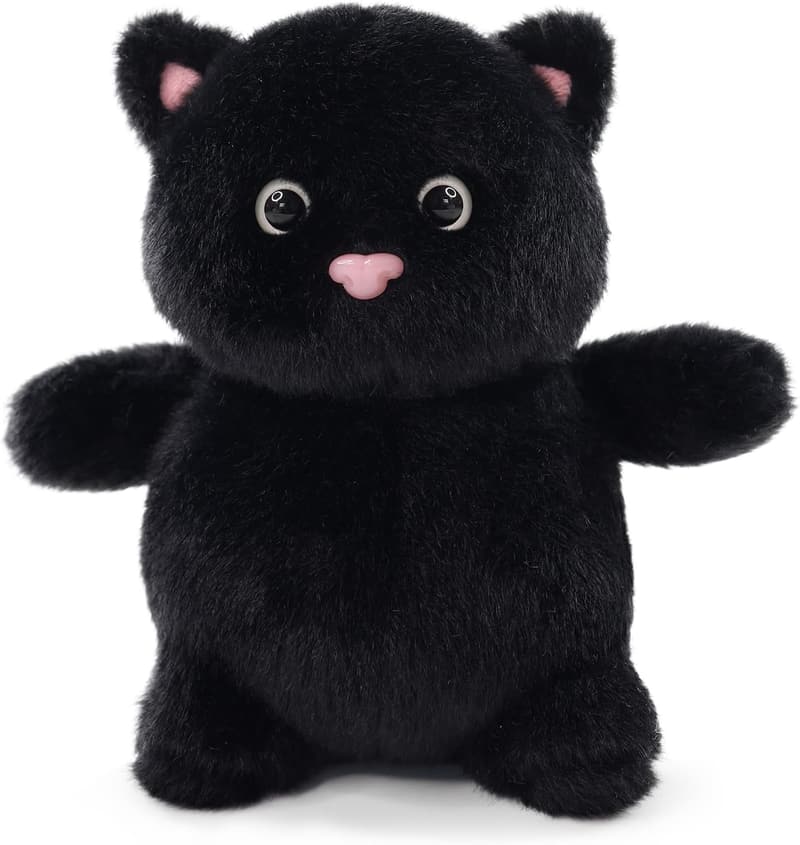Animal-Themed Plush Black Cat Stuffed Animal - 8