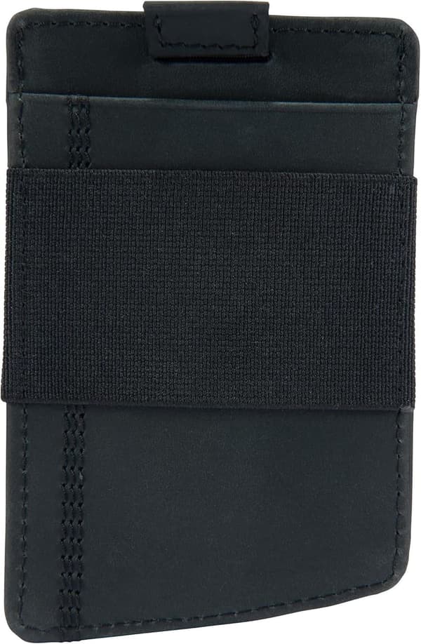 Men's Casual Saddle Leather Wallet - Black Front Pocket
