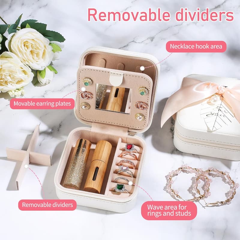 Initial A-Z Travel Jewelry Box for Women - Perfect Teacher Gift