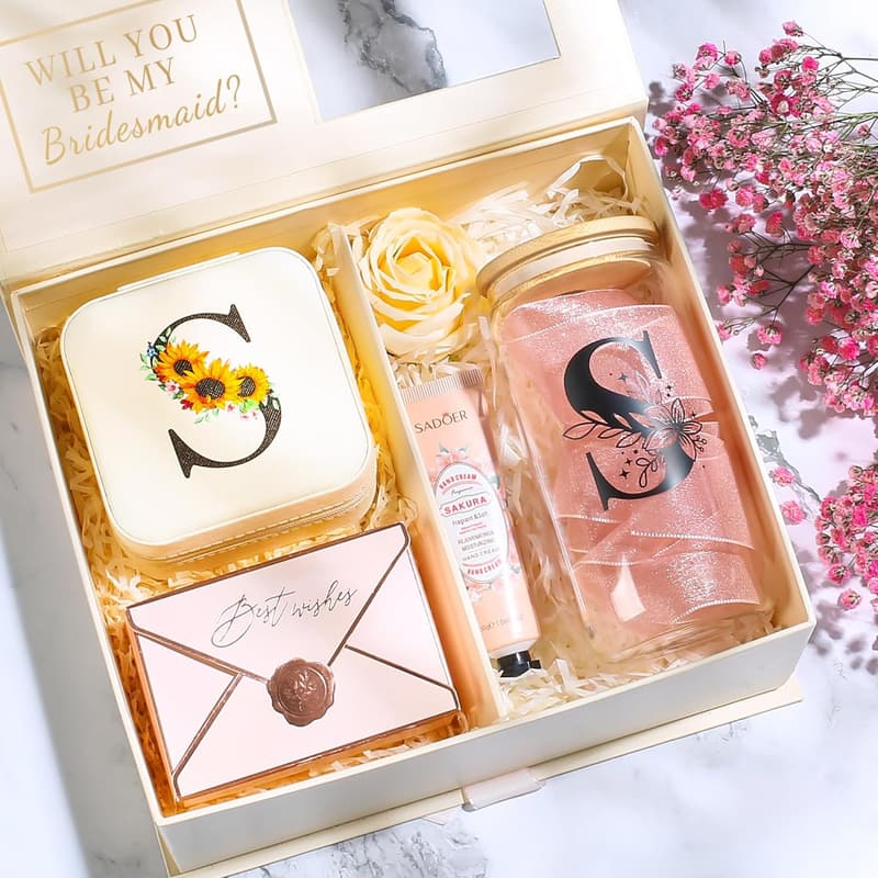 Initial A-Z Travel Jewelry Box for Women - Perfect Teacher Gift
