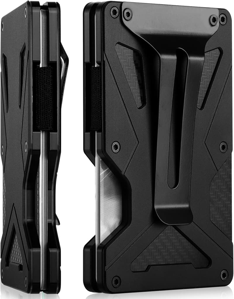 Slim Tactical Wallet for Men, RFID Safe, Holds 15 Cards