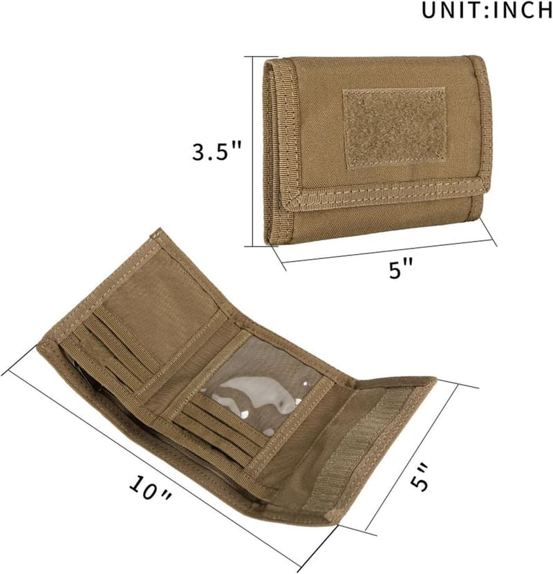 Tactical Nylon Trifold Wallet for Men with Coin Pocket