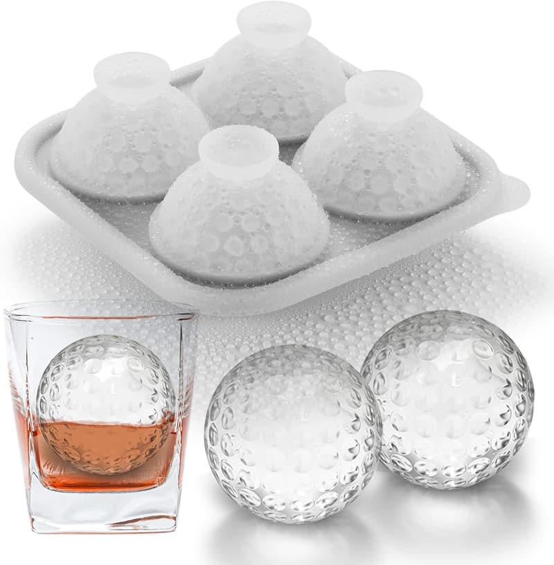 Large Golf Ice Cube Tray for Cocktails - Silicone Mold for Men