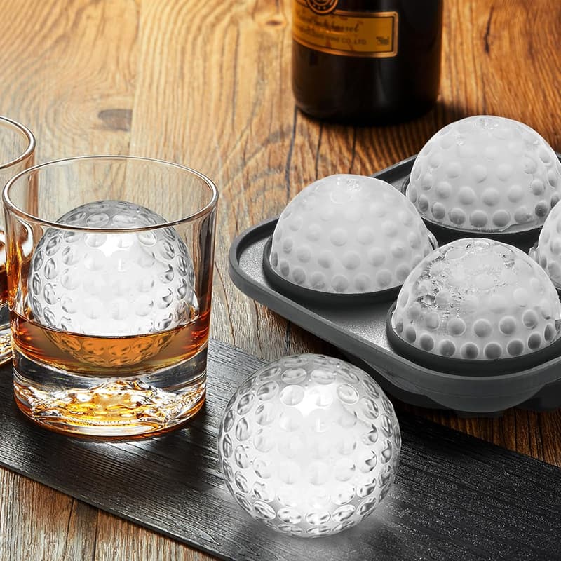 Large Golf Ice Cube Tray for Cocktails - Silicone Mold for Men