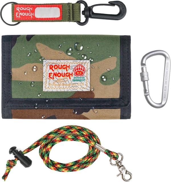 Teen Boys' Camo Wallet with Lanyard & Coin Purse