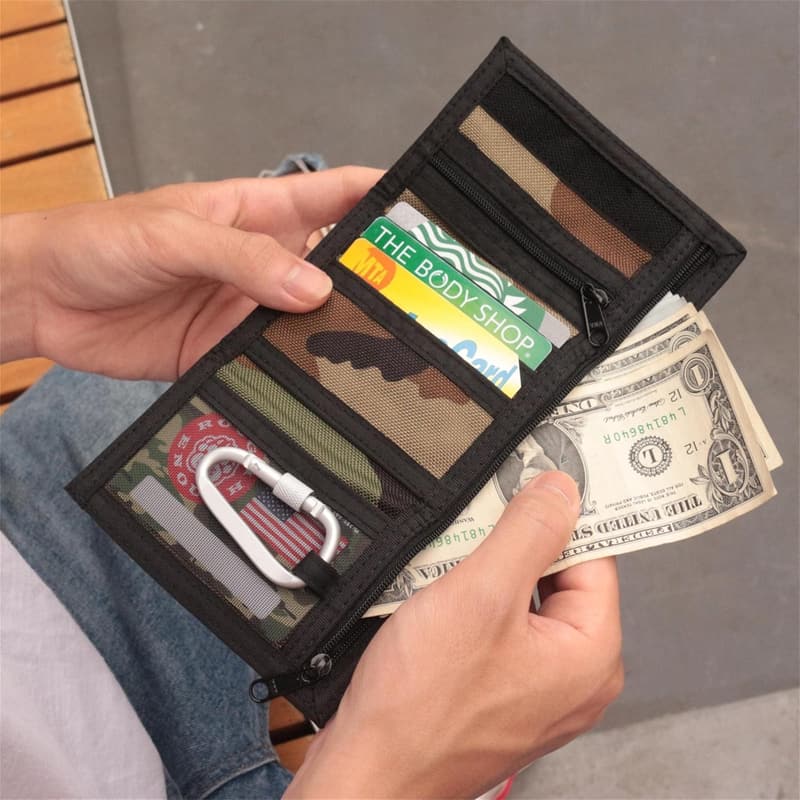 Teen Boys' Camo Wallet with Lanyard & Coin Purse