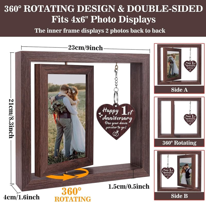 1st Anniversary Picture Frame Gift for Couples